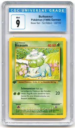 CGC 9 MINT German Bulbasaur / Bisasam Base 1st Edition 1999 Pokemon 44/102 -112 - Image 1
