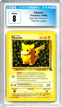 CGC 8 NM/MINT Pikachu Wizards Black Star Promos 1999 Pokemon 1 -12 - Image 1
