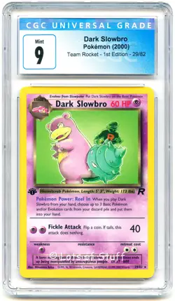 CGC 9 MINT Dark Slowbro Team Rocket 1st Edition Rare 2000 Pokemon WOTC 29/82 -34 - Image 1