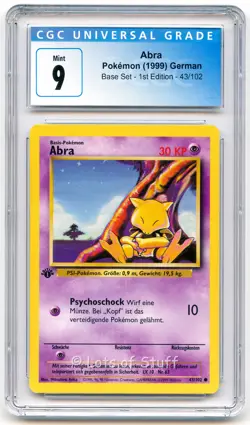CGC 9 MINT German Abra Base Set 1st Edition Pokemon Common 43/102 -43 - Image 1