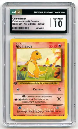 CGC 10 GEM MINT German Charmander Glumanda Base 1st Edition Pokemon 46/102 -19 - Image 1