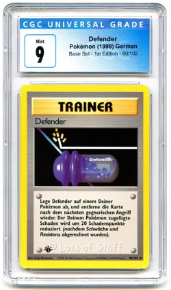 CGC 9 MINT German Defender Base Set 1st Edition 1999 Pokemon WOTC 80/102 -60 - Image 1