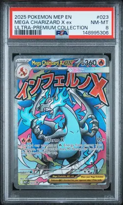 2025 Pokemon Mega Charizard X ex #023 PSA 8 Ultra Premium Collection Charizard - Image 1