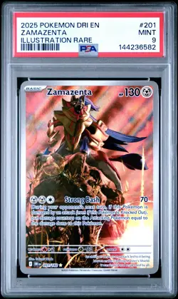 2025 POKEMON DRI EN-DESTINED RIVALS #201 ZAMAZENTA IR PSA 9 - Image 1