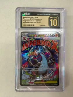 Pokemon CGC 10 PRISTINE 2025 JAPANESE 223 Mega Charizard X ex Mega Attack Rare - Image 1