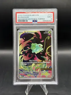 2025 Pokemon Meg EN-Mega Evolution Bulbasaur Enhanced Stamped #133 PSA 9 - Image 1