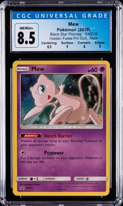 2019 POKEMON SM BLACK STAR PROMO HIDDEN FATES PIN COLLECTION MEW-HOLO CGC 8.5 - Image 1