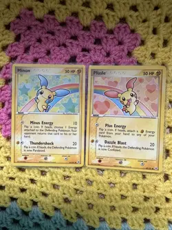 Pokemon TCG Minun 67/101 & Plusle 69/101 Connected Art Hidden Legends 2004 - Image 1