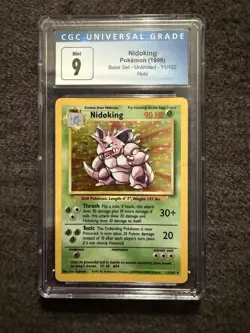 CGC 9 MINT Nidoking 11/102 Holo 1999 Pokemon Base Set - Image 1