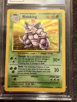 CGC 9 MINT Nidoking 11/102 Holo 1999 Pokemon Base Set - Image 3
