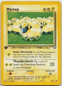 Mareep 65/111 Common Neo Genesis Pokemon 1st Edition Lightly Played - Image 1