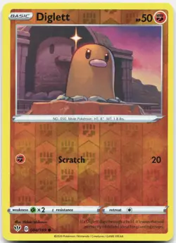 Diglett 084/189 Common Darkness Ablaze Pokemon Reverse Holo Near Mint - Image 1
