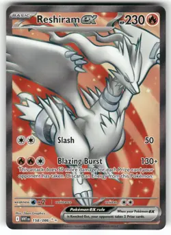 Reshiram ex 158/086 Holo Ultra Rare White Flare Pokemon Near Mint - Image 1