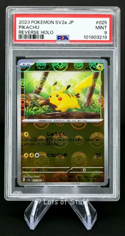 PSA 9 MINT Japanese Pikachu Reverse Holo Pokemon Card 151 sv2a 025/165 -19 - Image 1