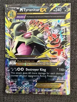 Pokemon TCG Mega M Tyranitar EX Ultra Rare Holo Card Ancient Origins 43/98 NM - Image 1