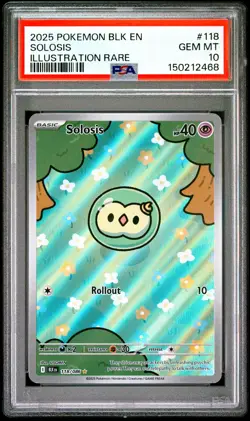 2025 POKEMON BLK EN-BLACK BOLT ILLUSTRATION RARE #118 SOLOSIS PSA 10 - Image 1