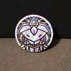 POKEMON GENESECT CROSSHATCH SILVER HOLO COIN 2013 BLACK & WHITE - Image 1