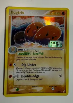 Pokemon TCG Card Stamped Dugtrio Rev Holo Crystal Guardian 5/100 - Image 1