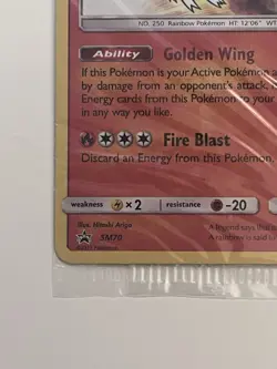 SEALED 2017 Pokemon SHINING HO-OH Black Star Promo HOLO Sun & Moon Set Card SM70 - Image 3