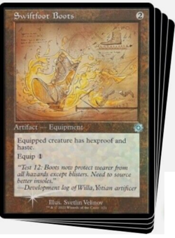 Swiftfoot Boots (schematic) X4 M/NM Magic MTG The Brothers' War Retro Artifacts - Image 1