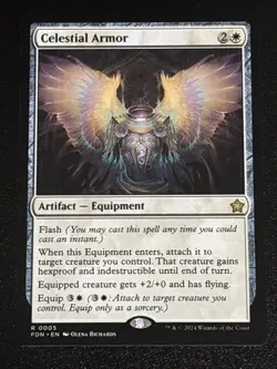 MTG Foundations Celestial Armor 0005 NM Rare - Image 1