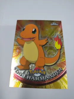 MINT CHARMANDER #04 2000 TOPPS CHROME SERIES 1 HOLO FOIL POKEMON TV CARD - Image 1