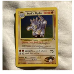 Brock's Rhydon Gym Heroes Holo Rare 002/132 Pokemon Card 80 HP - Image 1