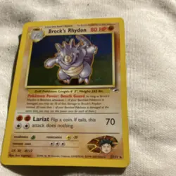 Brock's Rhydon Gym Heroes Holo Rare 002/132 Pokemon Card 80 HP - Image 2