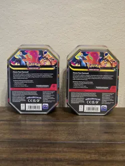 Pokemon TCG Mega Charizard X & Y ex Tins - Sealed (SET OF 2) - 8 Booster Packs - Image 2