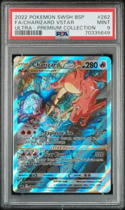 PSA 9 CHARIZARD VSTAR 262 SWORD & SHIELD ULTRA-PREMIUM COLLECTION-CHARIZARD - Image 1