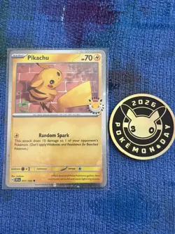 2026 Pokemon Day 30th Anniversary Pikachu 051 Stamped Promo With Coin - Image 1