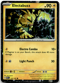 Electabuzz 125/165 HD Cosmos Holo 151 Promo MEWen Pokemon Card NM - Image 1