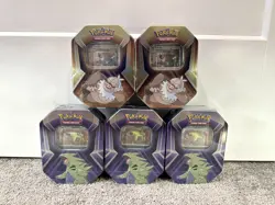 Pokemon TCG Triple Whammy Tins Lot - 3 Tyranitar Tins & 2 Slaking Tins - Image 1