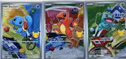 Pokemon TCG First Partner Illustration Collection Series 1 GEN 1 Starters Set - Image 1
