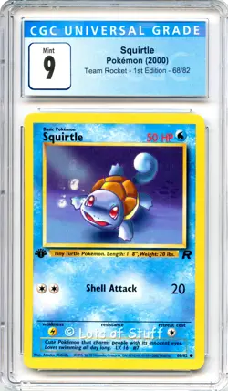 CGC 9 MINT Squirtle Team Rocket 1st Edition 2000 Pokemon WOTC 68/82 -07 - Image 1