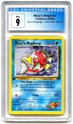 CGC 9 MINT Misty's Magikarp Gym Challenge 1st Edition Common Pokemon 88/132 -22 - Image 1