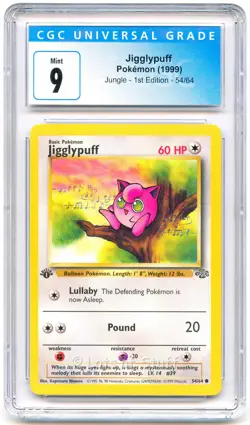 CGC 9 MINT Jigglypuff Jungle 1st Edition 1999 Pokemon WOTC 54/64 -15 - Image 1