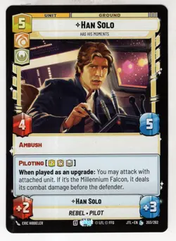 Star Wars Unlimited JTL Card #203 Han Solo - Image 1