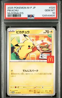US Seller PSA 10 Pikachu 020/M-P McDonald's Promo 2025 Pokemon Card Japanese TCG - Image 1