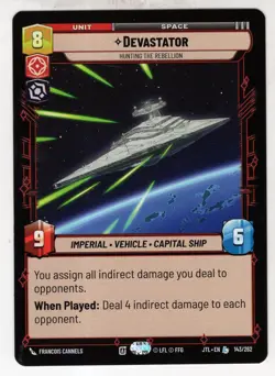 Star Wars Unlimited JTL Card #143 Devastator - Image 1
