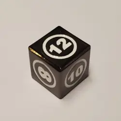 1x Command Zone Metal Dice Black Color for Commander EDH Tiny Leaders Magic MTG - Image 1