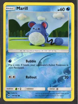 Marill 34/147 Reverse Holo NM Pokemon Card HQ Scan - Image 1