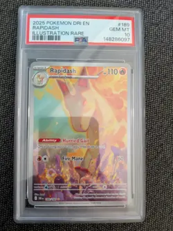 PSA 10 Rapidash 189/182 Pokemon Destined Rivals Illustration Rare Gem Mint - Image 1