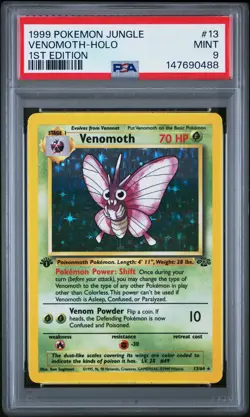 1999 POKEMON JUNGLE 1ST EDITION #13 VENOMOTH-HOLO PSA 9 - Image 1