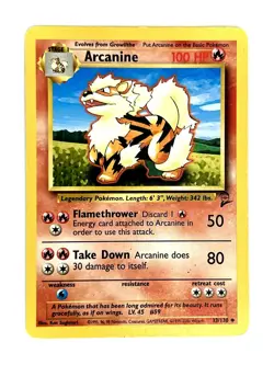 Arcanine 33/130 Uncommon Base Set 2 Pokemon Moderately Played - Image 1