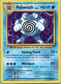 Pokemon TCG Poliwrath 25/108 Evolutions Holo MP - Image 1