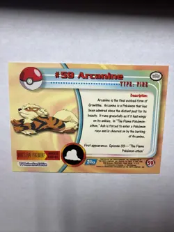 Arcanine Topps TV Animation Edition #59 Pokemon MP - Image 2
