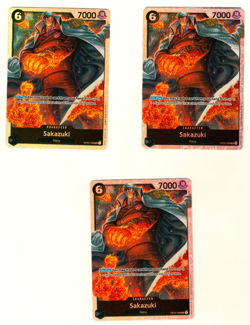Set Of 3 Sakazuki OP02-099 Super Rare Foil Paramount War One Piece Trading Card - Image 3