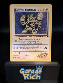 Lt. Surge's Electabuzz 27/132 - LP - Gym Heroes Pokemon TCG Vintage WOTC 1999 - Image 1