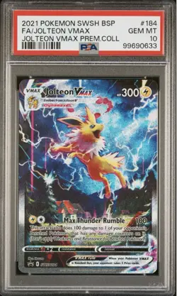 2021 POKEMON SWSH PREMIUM COLLECTION PROMO #184 FULL ART/JOLTEON VMAX PSA 10 - Image 1